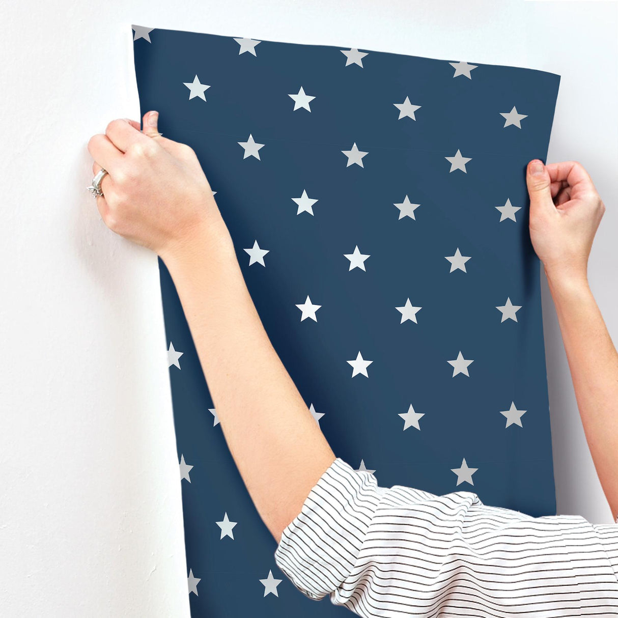 Advantage Starry Motif Dark Blue Geometric Wallpaper