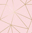 Advantage Metallic Geo Pink Triangles Wallpaper