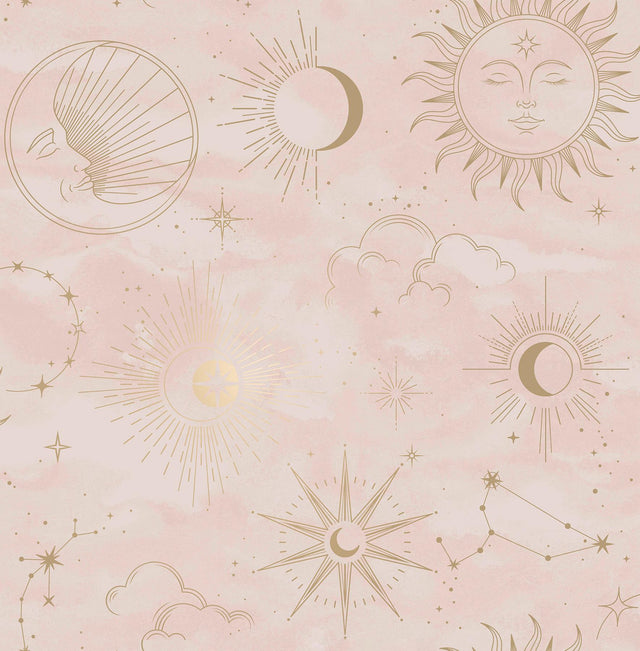 Advantage Mystic Pink Celestial Wallpaper