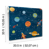 Advantage Solar System Blue Outer Space Wallpaper