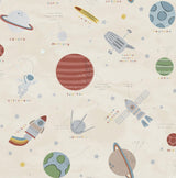 Advantage Space Adventure Beige Outer Space Wallpaper