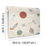 Advantage Space Adventure Beige Outer Space Wallpaper
