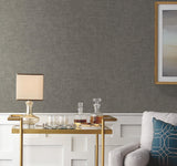 York Wallcoverings Tabby Weave Texture Grey Wallpaper