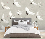 A-Street Prints Crane You Later Dove Grey Wall Mural
