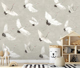 A-Street Prints Crane You Later Dove Grey Wall Mural