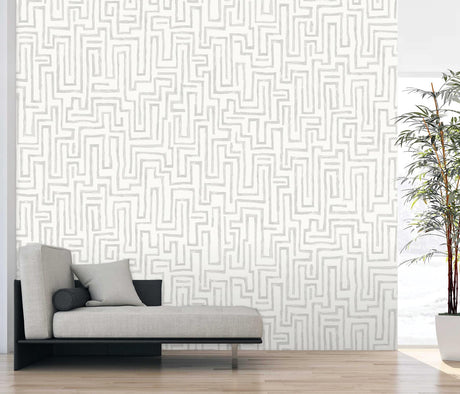 A-Street Prints Maze Dove Grey Wall Mural