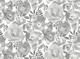A-Street Prints Blooming Floral Dove Grey Wall Mural