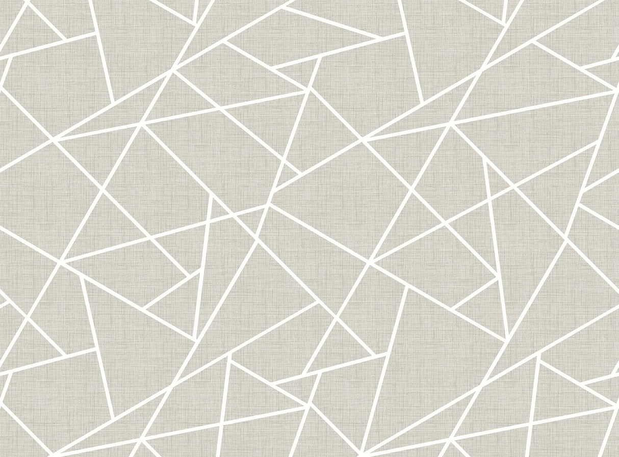 A-Street Prints Modern Lines White on Dove Grey Wall Mural