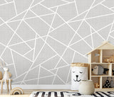 A-Street Prints Modern Lines White on Dove Grey Wall Mural