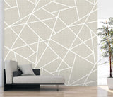 A-Street Prints Modern Lines White on Dove Grey Wall Mural