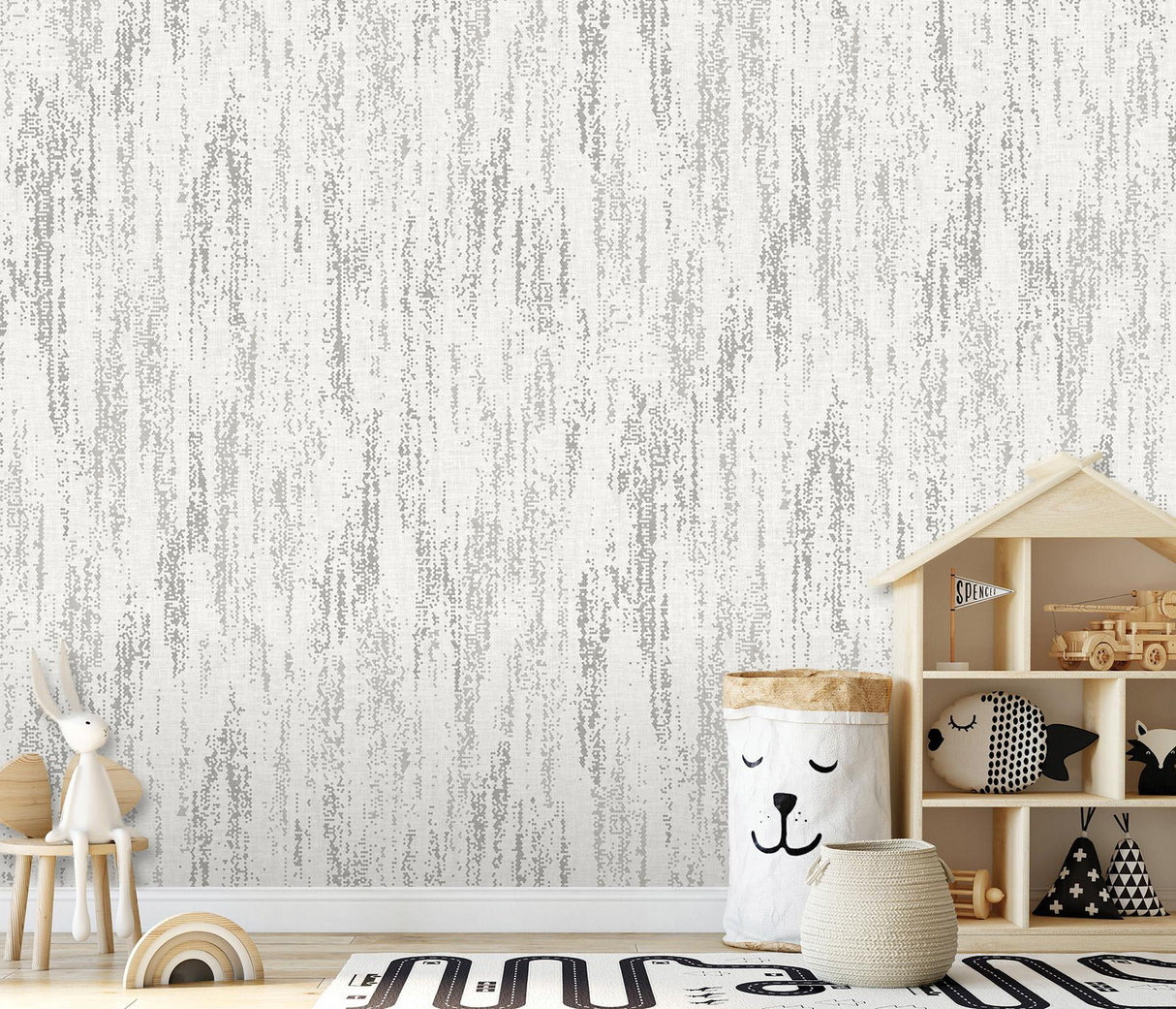 A-Street Prints Rainfall Dove Grey Wall Mural