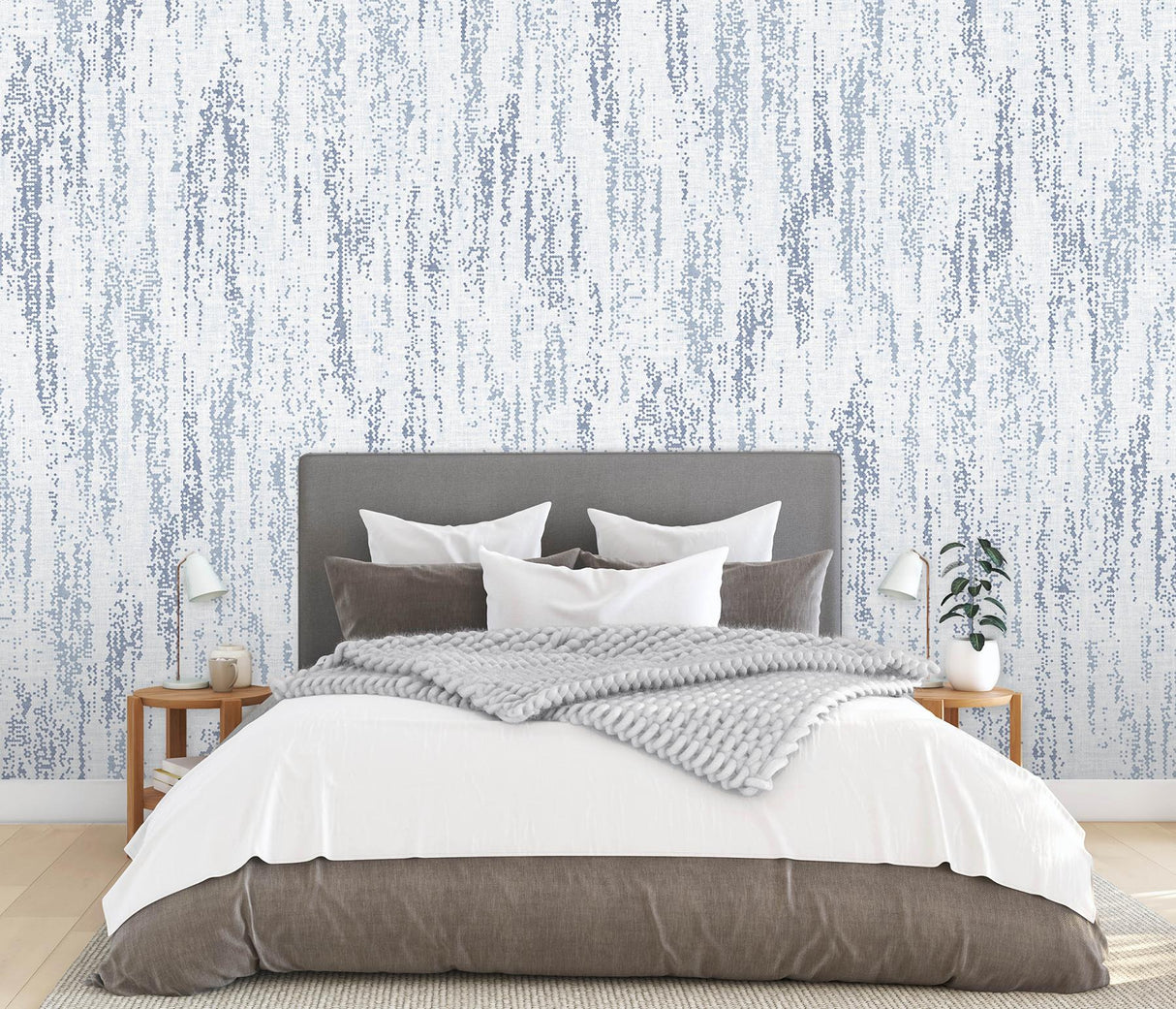 A-Street Prints Rainfall Ocean Blue Wall Mural