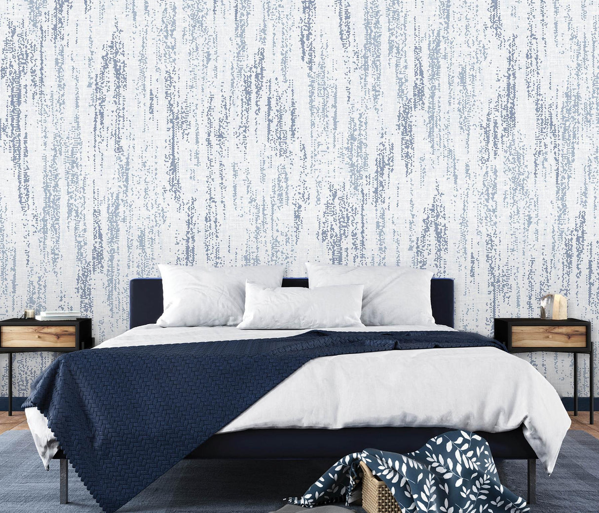 A-Street Prints Rainfall Ocean Blue Wall Mural