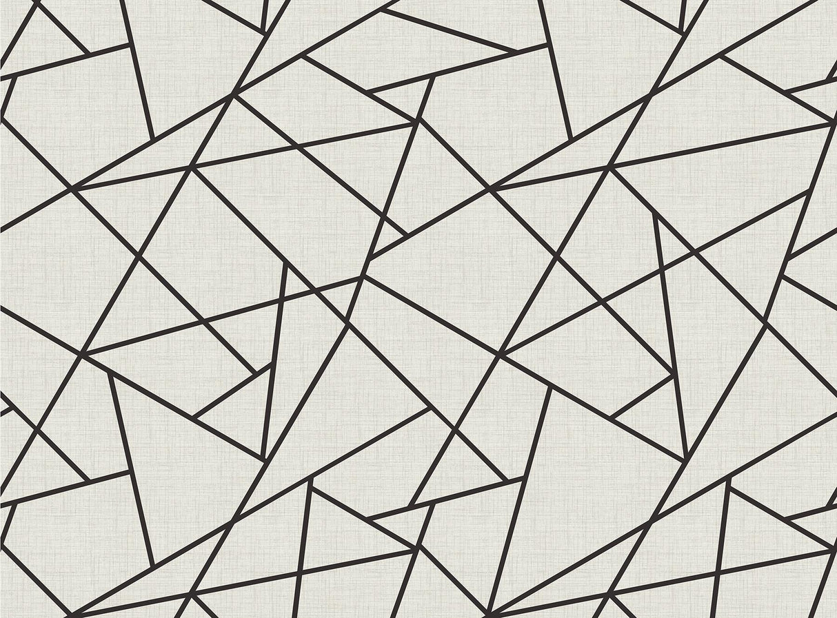 A-Street Prints Modern Lines Black on Dove Grey Wall Mural