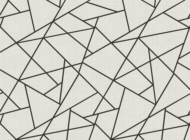 A-Street Prints Modern Lines Black on Dove Grey Wall Mural