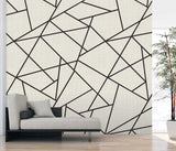 A-Street Prints Modern Lines Black on Dove Grey Wall Mural