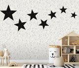 A-Street Prints Terrazzo Stars Black on Dove Grey Wall Mural