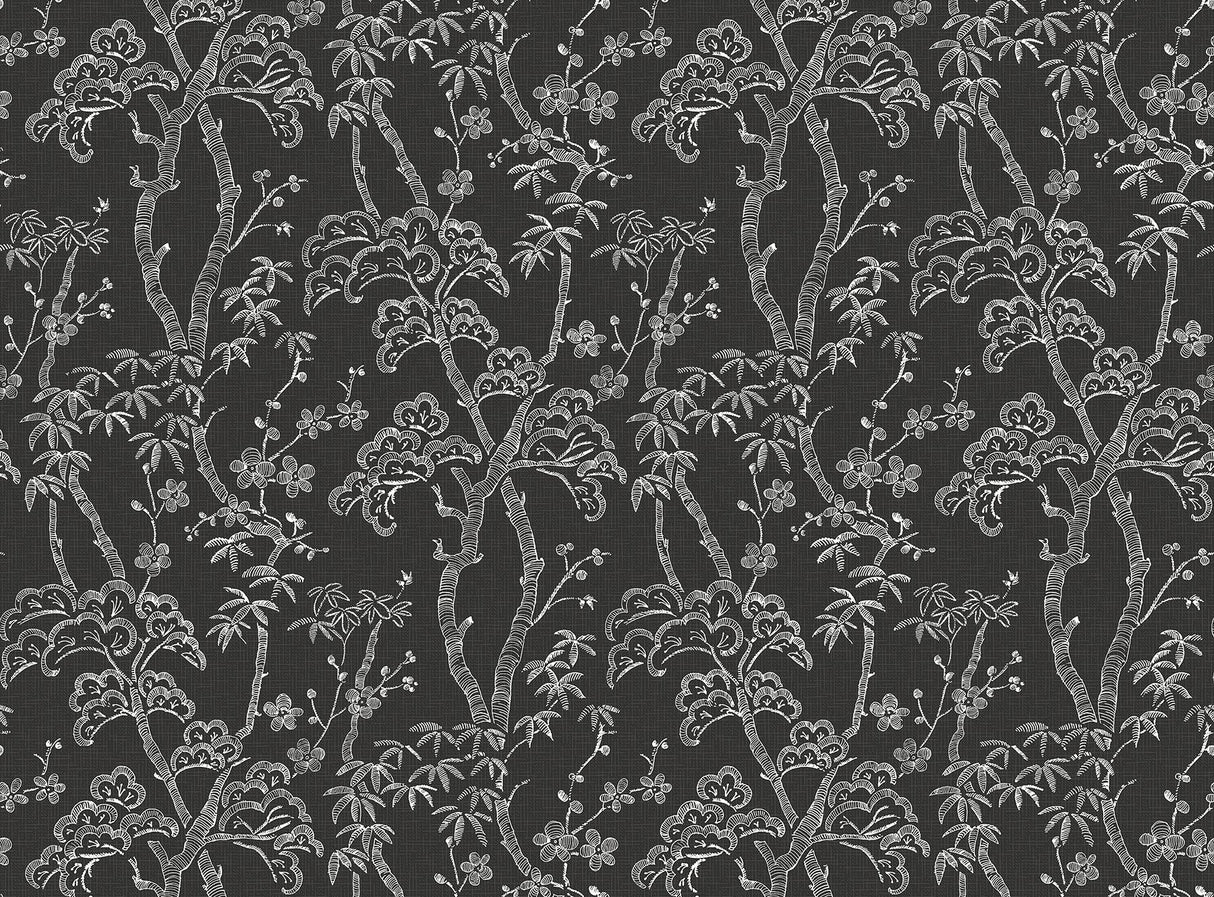 A-Street Prints Storybook Forest Charcoal Grey Wall Mural
