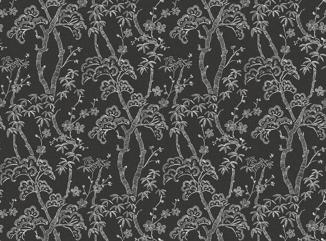 A-Street Prints Storybook Forest Charcoal Grey Wall Mural