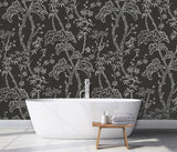 A-Street Prints Storybook Forest Charcoal Grey Wall Mural