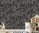 A-Street Prints Storybook Forest Charcoal Grey Wall Mural