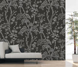 A-Street Prints Storybook Forest Charcoal Grey Wall Mural