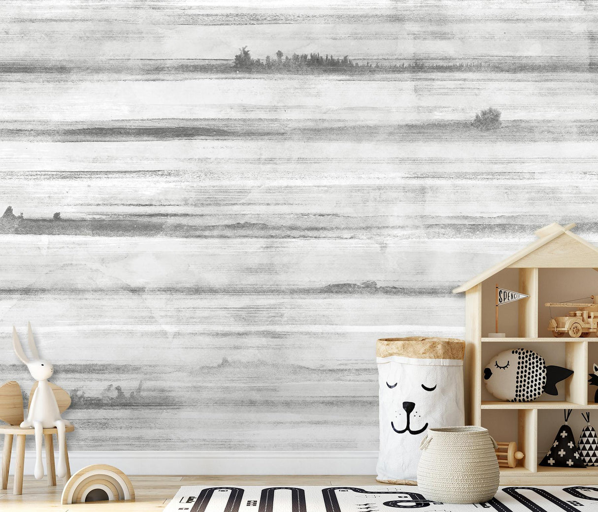 A-Street Prints Jet Set Dove Grey Wall Mural