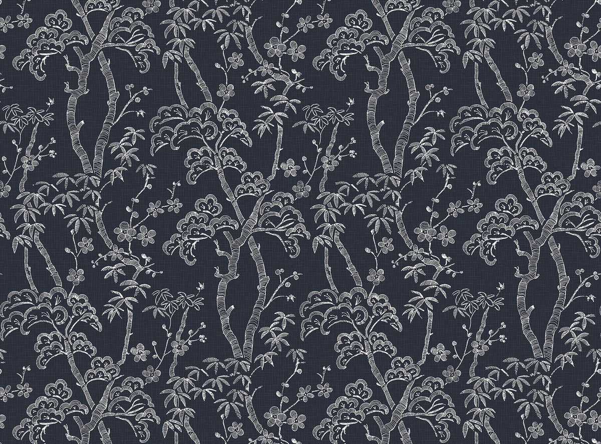 A-Street Prints Storybook Forest Denim Blue Wall Mural