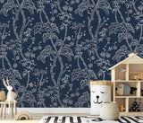 A-Street Prints Storybook Forest Denim Blue Wall Mural