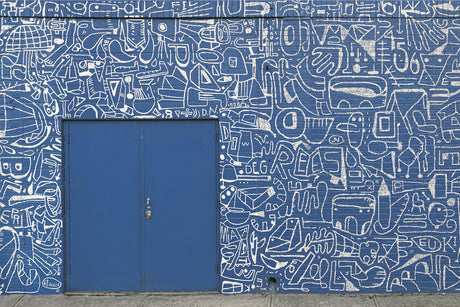 A-Street Prints Bushwick BKLYN Blue Wall Mural