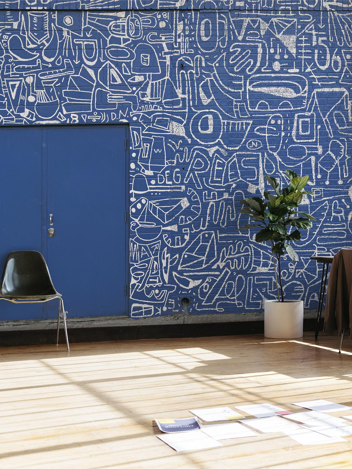A-Street Prints Bushwick BKLYN Blue Wall Mural