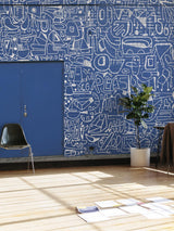 A-Street Prints Bushwick BKLYN Blue Wall Mural