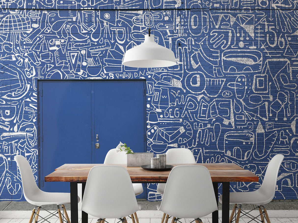 A-Street Prints Bushwick BKLYN Blue Wall Mural