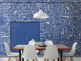 A-Street Prints Bushwick BKLYN Blue Wall Mural