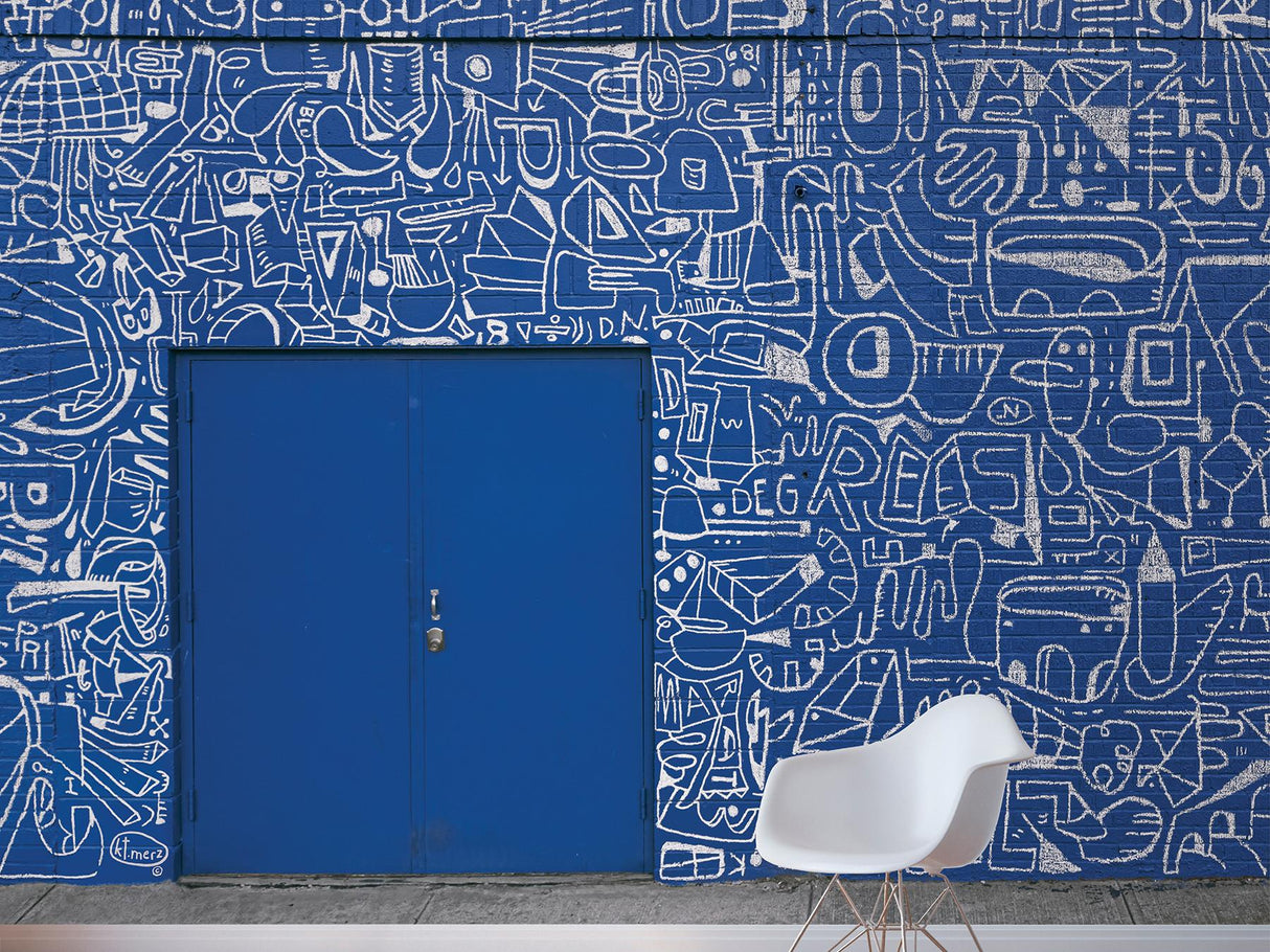 A-Street Prints Bushwick BKLYN Blue Wall Mural