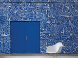 A-Street Prints Bushwick BKLYN Blue Wall Mural