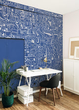 A-Street Prints Bushwick BKLYN Blue Wall Mural