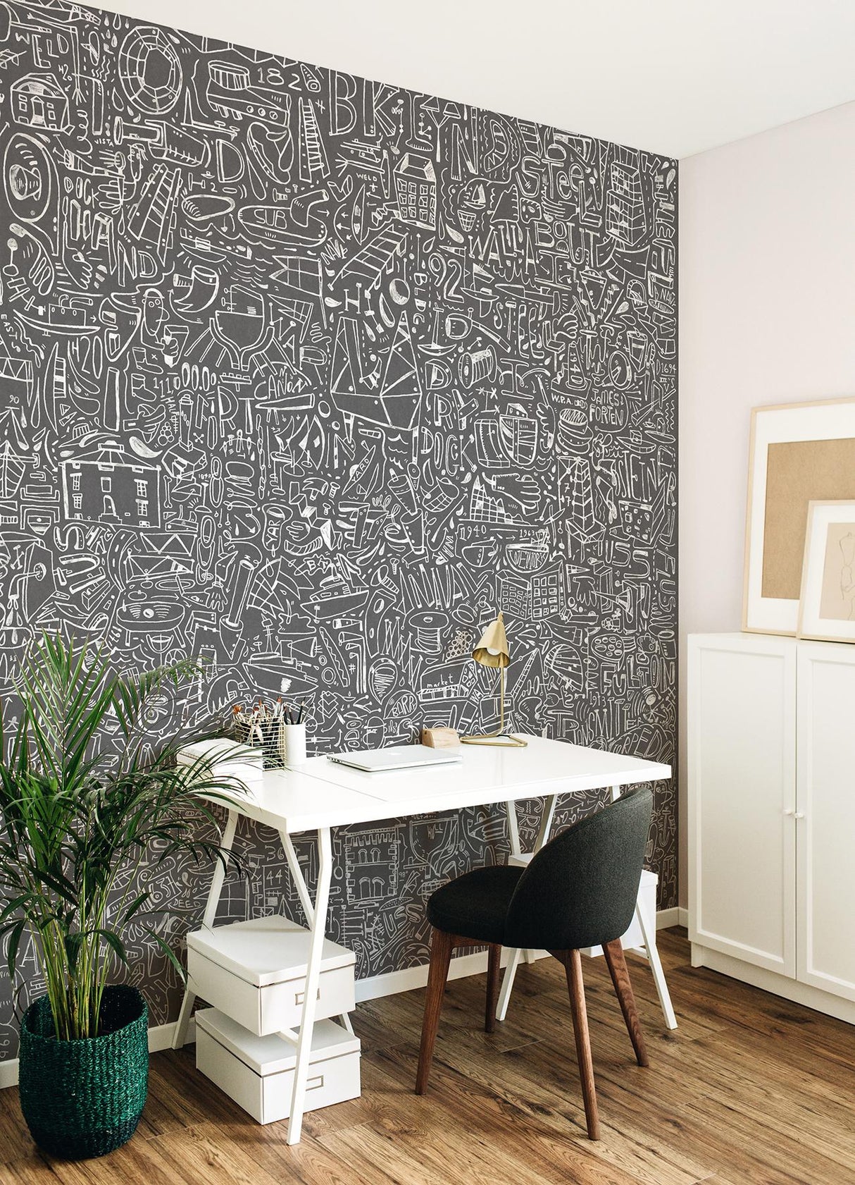 A-Street Prints BKLYN Navy Yard Grey Wall Mural