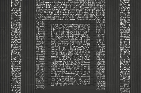 A-Street Prints BKLYN Bank Entrance Black Wall Mural