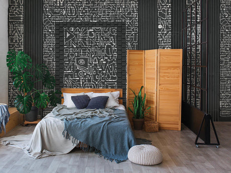 A-Street Prints BKLYN Bank Entrance Black Wall Mural