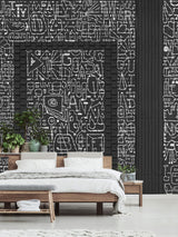 A-Street Prints BKLYN Bank Entrance Black Wall Mural