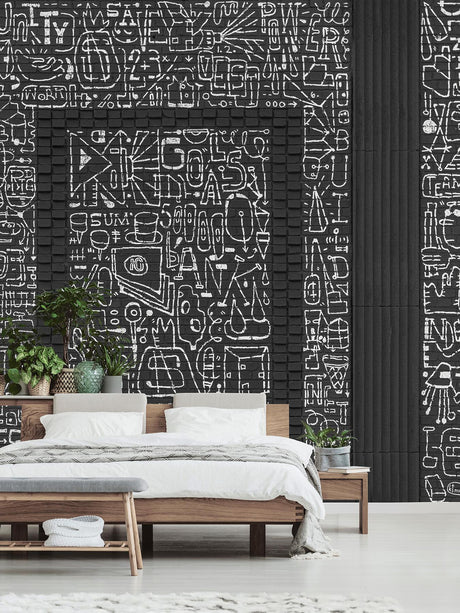 A-Street Prints BKLYN Bank Entrance Black Wall Mural