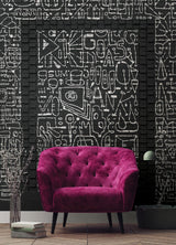 A-Street Prints BKLYN Bank Entrance Black Wall Mural