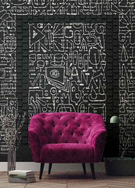 A-Street Prints BKLYN Bank Entrance Black Wall Mural