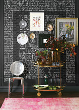 A-Street Prints BKLYN Bank Entrance Black Wall Mural