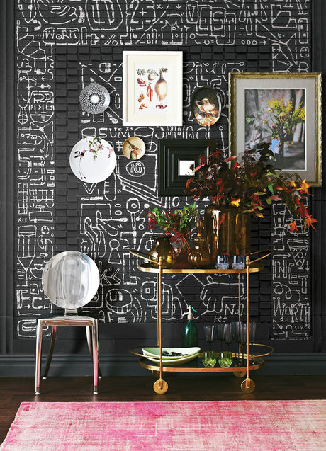 A-Street Prints BKLYN Bank Entrance Black Wall Mural