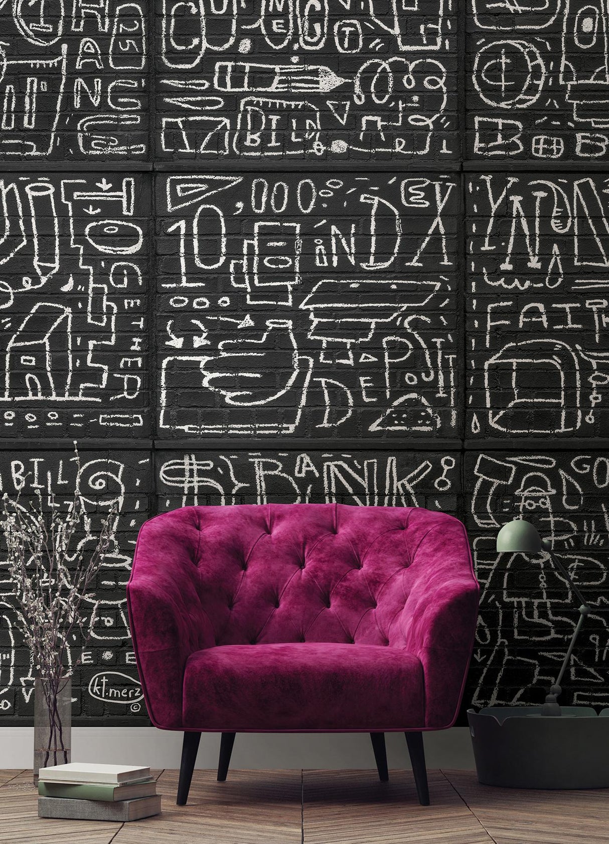 A-Street Prints BKYLN Bank Multi-Panels Black Wall Mural