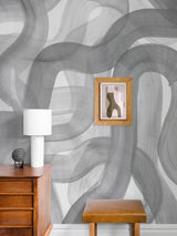 A-Street Prints Waves Grey Wall Mural