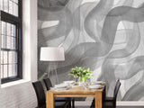 A-Street Prints Waves Grey Wall Mural