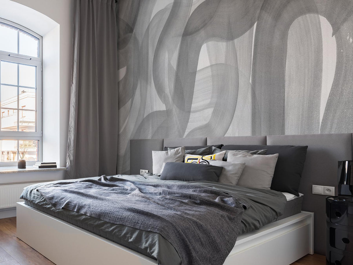 A-Street Prints Waves Grey Wall Mural
